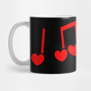 Music Note Valentines Day Hearts Cute Music Teacher Outfit Mug